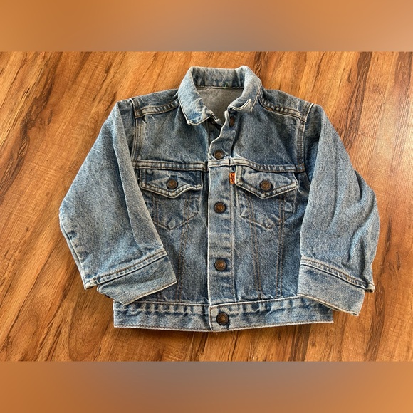 Vintage Levi’s Orange Tab Denim Trucker Jacket USA Kids Size 5 - Picture 1 of 10
